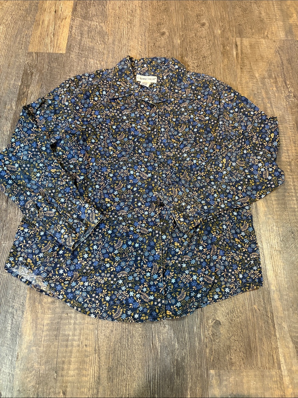 Blue Floral Button-Down Shirt
